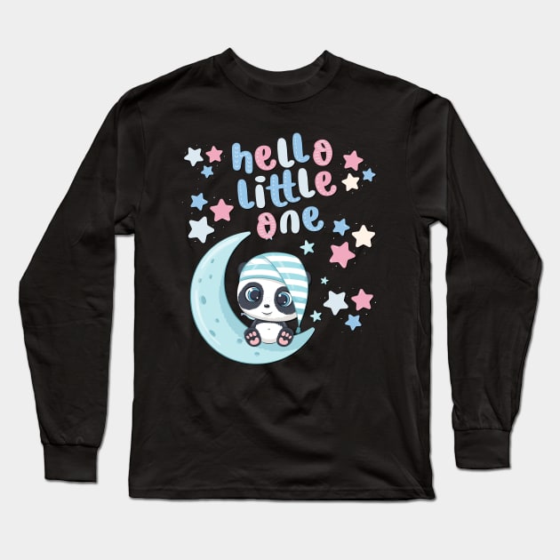 Hello little One Smart Cookie Sweet little panda cute baby outfit Long Sleeve T-Shirt by BoogieCreates